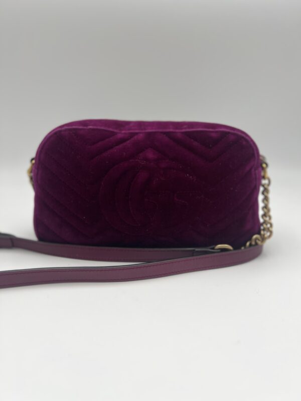 Gucci Marmont Chain Shoulder Bag Purple Velvet - Image 5