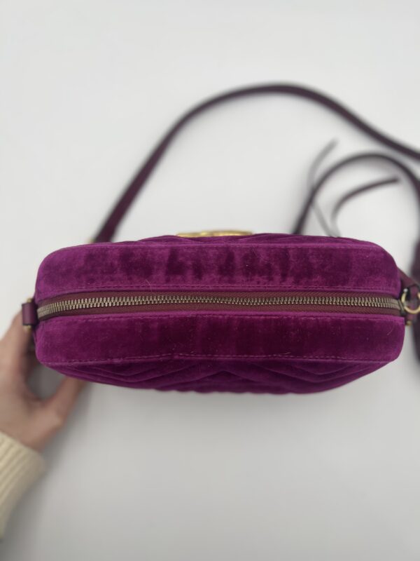 Gucci Marmont Chain Shoulder Bag Purple Velvet - Image 7