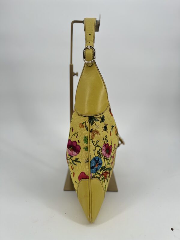 Gucci Yellow Jackie O Bouvier Botanical Floral Canvas Bag - Image 3