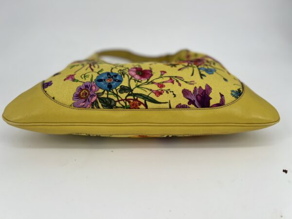 Gucci Yellow Jackie O Bouvier Botanical Floral Canvas Bag - Image 6