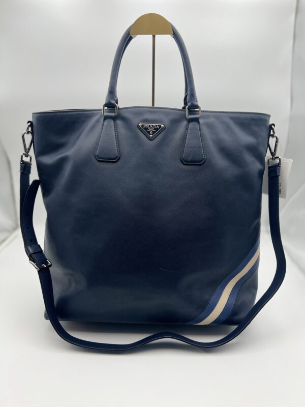 Oversized Prada Navy Handbag - Image 2
