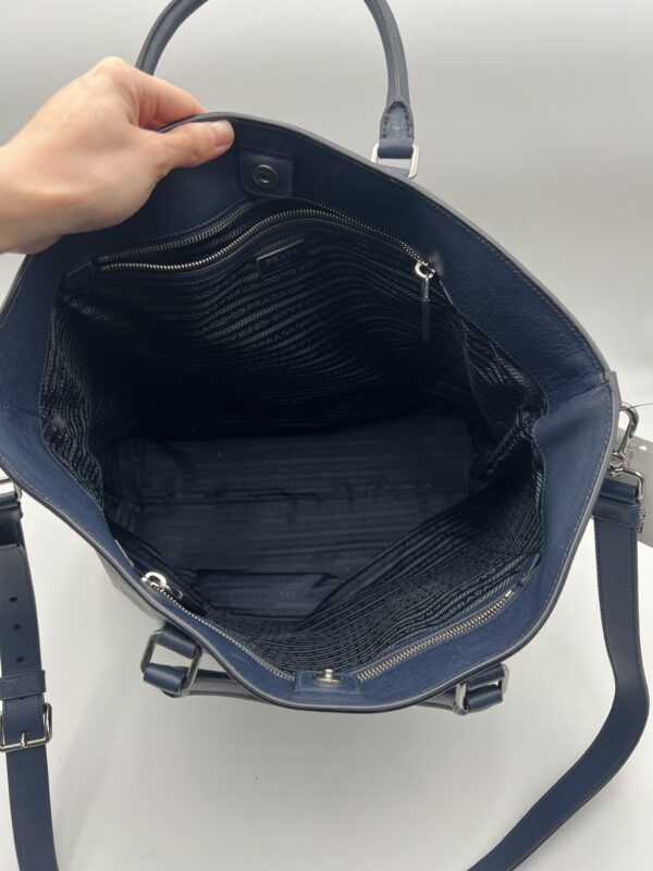 Oversized Prada Navy Handbag - Image 7